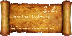 Ehrenthal Ludovika névjegykártya